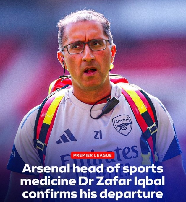 【要点汇总】本赛季队内伤病不断！官方❗：阿森纳医疗主管伊克巴尔自宣离✨队